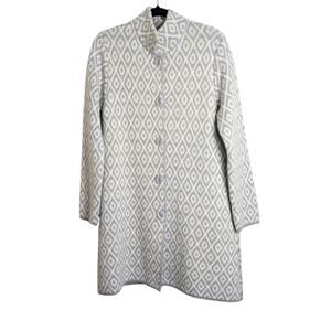 Made in Italy Ilenia M. Wool Blend Midi Sweater Coat/ Cardigan Women's Large